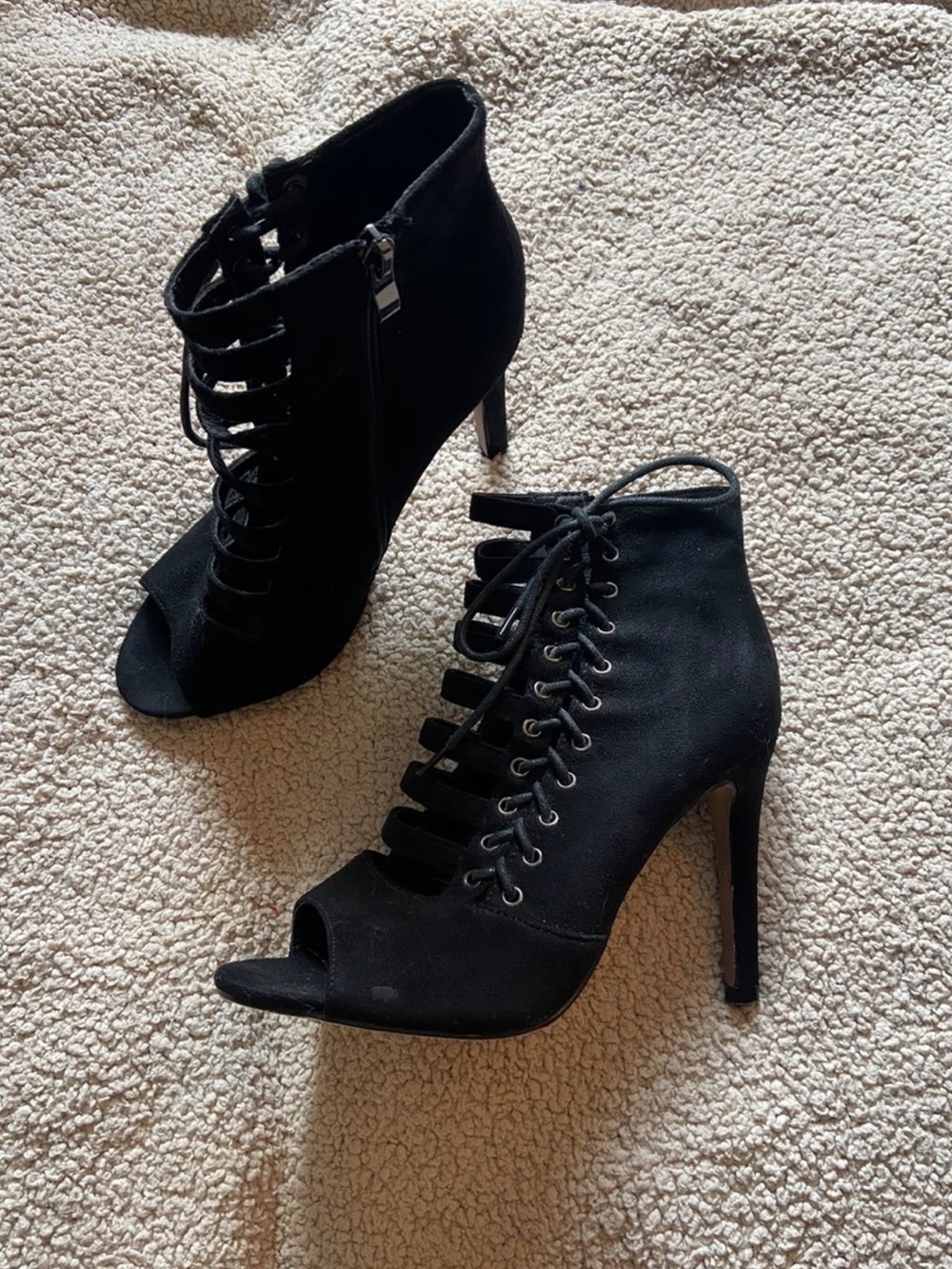 Catherine Malandrino, sexy peep toe lace up stilettos